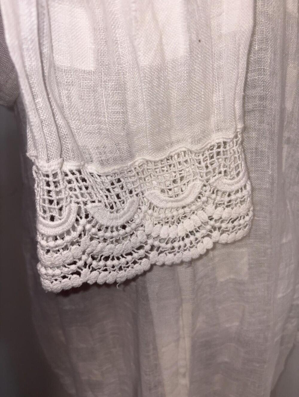 Elizabeth Hurley Beach Coverup Linen/Cotton India White Boho Sexy One Size Lace - Picture 3 of 13